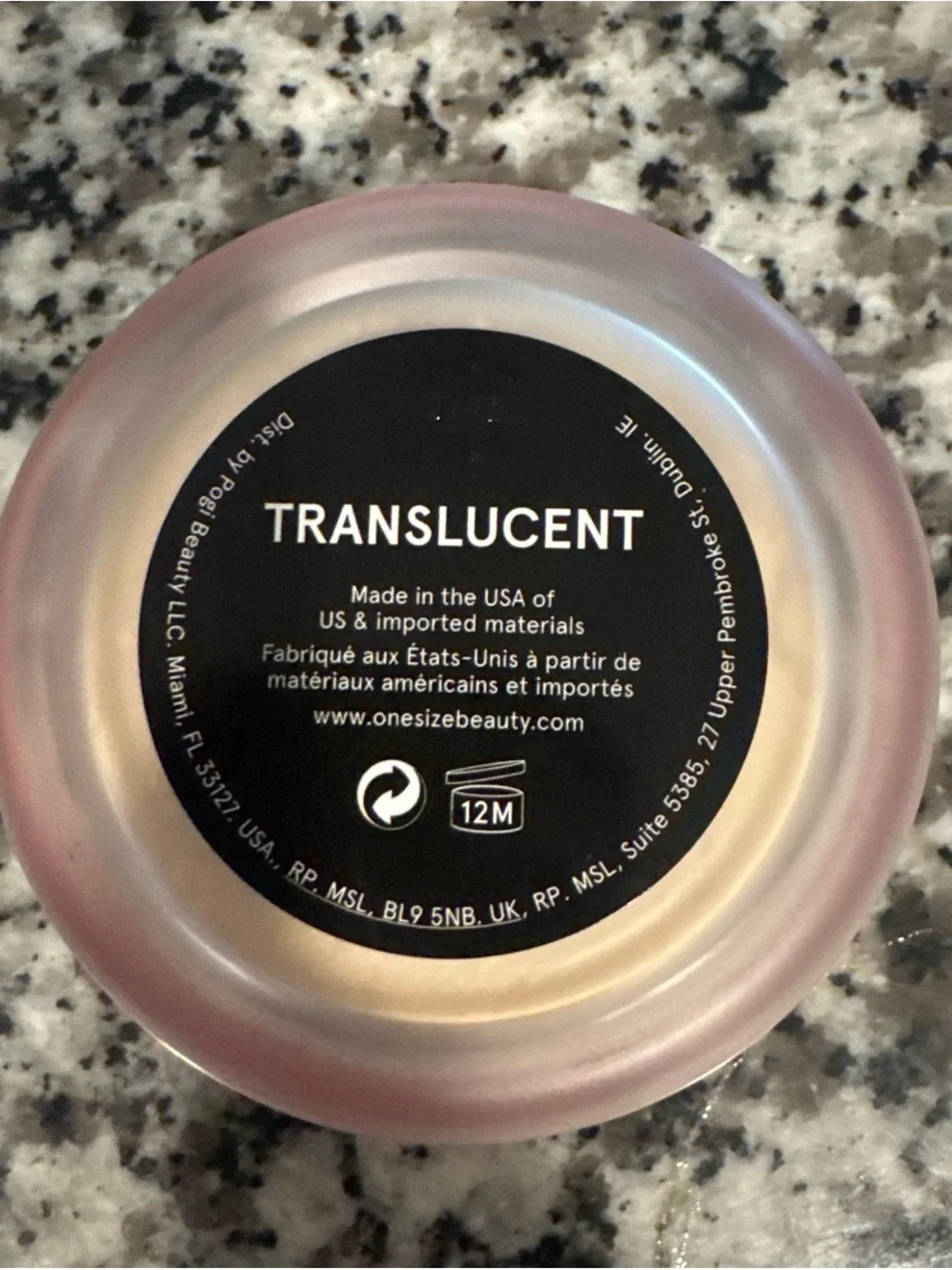 ONE/SIZE Ultimate Setting Powder - Pink Lid, Clear Jar
